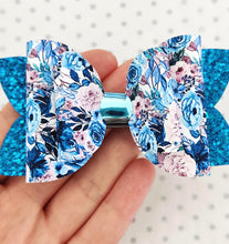 Load image into Gallery viewer, Floral Girls Stacked Hair Bow - Rose Prints