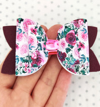 Load image into Gallery viewer, Floral Girls Stacked Hair Bow - Rose Prints