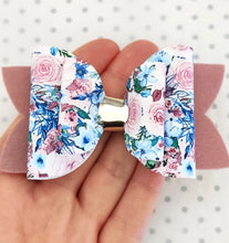 Load image into Gallery viewer, Floral Girls Stacked Hair Bow - Rose Prints