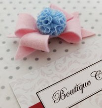 Load image into Gallery viewer, Bunny Ear Headband with detachable bow - Blue and Pink