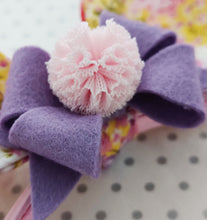 Load image into Gallery viewer, Bunny Ear Headband with detachable bow - Yellow and Pink