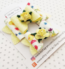 Load image into Gallery viewer, Easter Chick Girls Hair Bow Clip - Yellow and White
