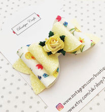 Load image into Gallery viewer, Easter Chick Girls Hair Bow Clip - Yellow and White