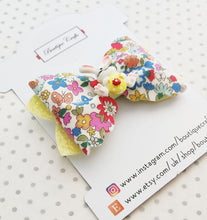 Load image into Gallery viewer, Floral Hair Bow Clip with Bunny Rabbit