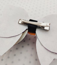 Load image into Gallery viewer, Halloween Girls Stacked Hair Bow Clip - Bat and Witch Hat Print - BoutiqueCrafts