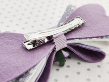 Load image into Gallery viewer, Girls Stacked Hair Bow Clips - Lilac Rose - BoutiqueCrafts