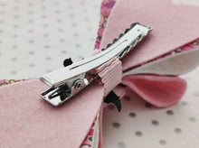 Load image into Gallery viewer, Girls Stacked Hair Bow Clips - Pink Rose - BoutiqueCrafts
