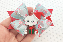 Load image into Gallery viewer, Christmas Hair Bow Clip Set - Santa Cloud
