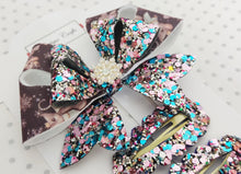 Load image into Gallery viewer, Christmas Hair Bow Clip Set - Festive Mouse