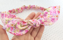 Load image into Gallery viewer, Knotted tie wrap headband - Pink Floral