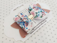 Load image into Gallery viewer, Floral Girls Stacked Hair Bow - Rose Prints
