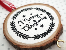 Load image into Gallery viewer, Christmas Wood Slice Ornaments