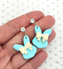 Load image into Gallery viewer, Handmade Bunny Bow Earrings