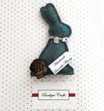 Load image into Gallery viewer, Lavender Wool Bunny - Sage Green With Liberty Print trim