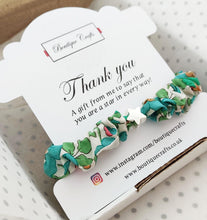 Load image into Gallery viewer, Skinny Liberty Scrunchie Bracelet - "Thank you" keepsake gift
