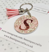 Load image into Gallery viewer, Personalised Fabric keyring with tassel
