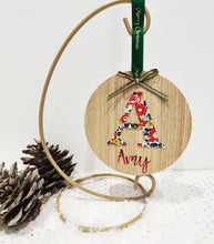 Load image into Gallery viewer, Personalised Oak Veneer Tree Decoration