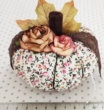 Load image into Gallery viewer, Fabric and Floral Pumpkin Decoration - Cotton Ditsy Floral