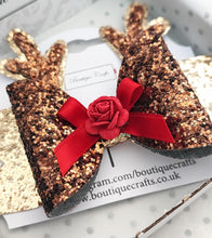 Load image into Gallery viewer, Christmas Reindeer Hair Bow
