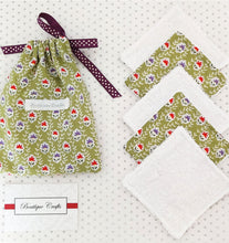 Load image into Gallery viewer, Reusable Face Wipes and Storage Bag