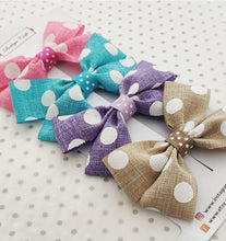 Load image into Gallery viewer, Polka Dot Hair Bow Set - 4 pack pastels