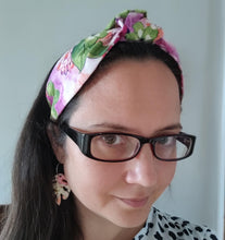Load image into Gallery viewer, Top Knot Fabric Headband - Pink Floral
