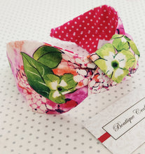 Load image into Gallery viewer, Top Knot Fabric Headband - Pink Floral