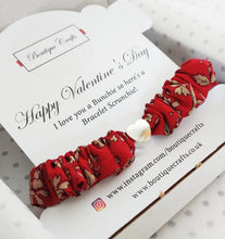 Load image into Gallery viewer, Valentine's / Galentine's Skinny Liberty Scrunchie Bracelet - keepsake gift