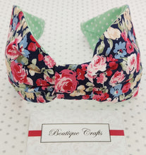 Load image into Gallery viewer, Wide Fabric Headband - Navy Roses