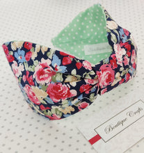 Load image into Gallery viewer, Wide Fabric Headband - Navy Roses