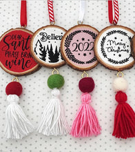 Load image into Gallery viewer, Christmas Wood Slice Ornaments