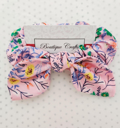 Pink Meadow Hair Bow Scrunchie