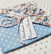 Load image into Gallery viewer, Fabric Page Corner Bookmark - Blue Ditsy Floral - BoutiqueCrafts
