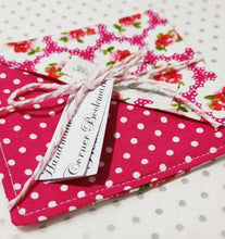 Load image into Gallery viewer, Fabric Page Corner Bookmark - Bright Pink Roses - BoutiqueCrafts
