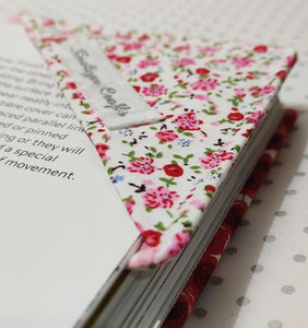 Fabric Page Corner Bookmark - Pink Ditsy Floral - BoutiqueCrafts