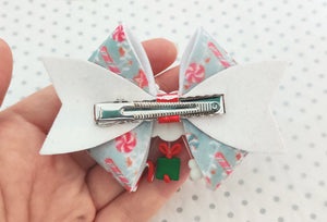 Christmas Hair Bow Clip Set - Santa Cloud