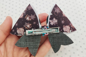 Christmas Hair Bow Clip Set - Festive Mouse