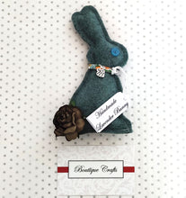 Load image into Gallery viewer, Lavender Wool Bunny - Sage Green With Liberty Print trim

