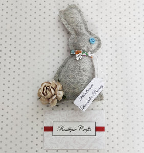 Felt Wool Lavender Bunny Decoration - Grey