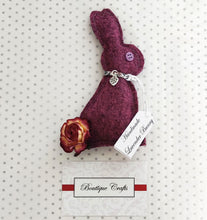 Load image into Gallery viewer, Lavender Felt Wool Bunny Decoration - Purple
