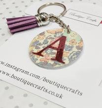 Load image into Gallery viewer, Personalised fabric keyring with tassel

