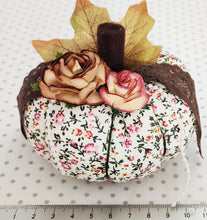 Load image into Gallery viewer, Fabric and Floral Pumpkin Decoration - Cotton Ditsy Floral
