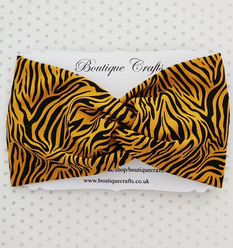Twist Jersey Stretch Headband - Tiger Print