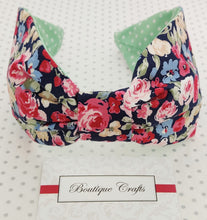 Load image into Gallery viewer, Wide Fabric Headband - Navy Roses
